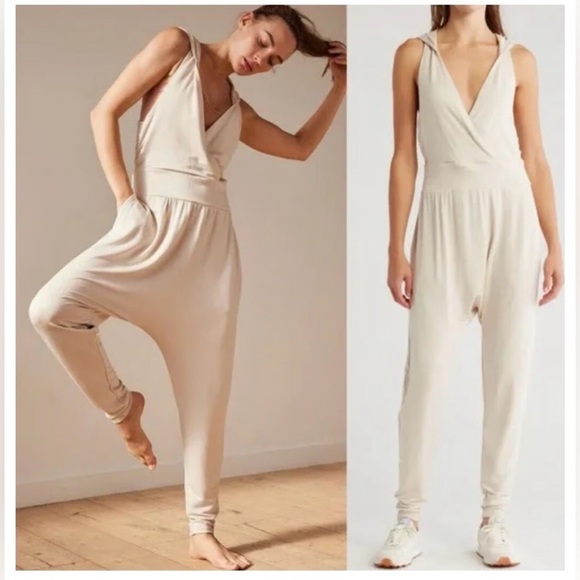 free people movement Pants - FP Movement by Free People Cream Jumpsuit